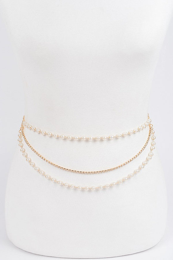 Pearl Layered Chain Belt